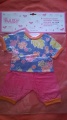 Tričko, kalhoty pro CHOU CHOU a 48 cm | Tričko, kalhoty světle růžová, Tričko, kalhoty oranžová kytičky